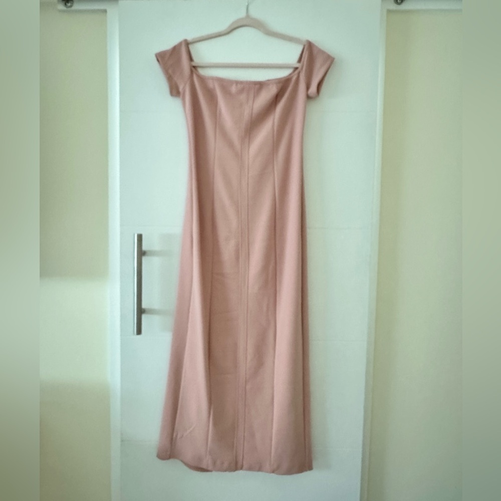 Elegant Off-Shoulder Pink Dress
